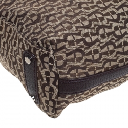 Pre Owned Aigner Brown Signature Canvas Hobo