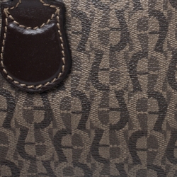 Aigner Dark Brown Zoe Coated Canvas Mini Boston Bag