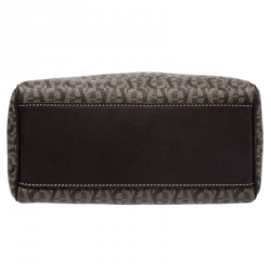 Aigner Dark Brown Zoe Coated Canvas Mini Boston Bag