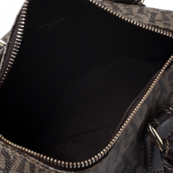 Aigner Dark Brown Zoe Coated Canvas Mini Boston Bag