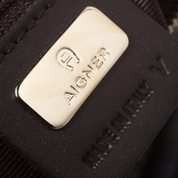 Aigner Dark Brown Zoe Coated Canvas Mini Boston Bag