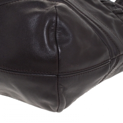 Pre Owned Aigner Choco Brown Leather Front Pocket Hobo