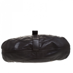 Pre Owned Aigner Choco Brown Leather Front Pocket Hobo