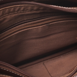 Pre Owned Aigner Brown Leather Front Zipped Shoulder Bag
