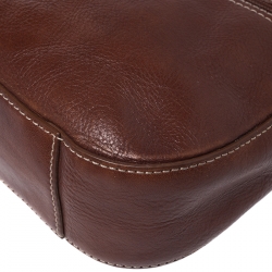 Pre Owned Aigner Brown Leather Front Zipped Shoulder Bag