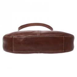 Pre Owned Aigner Brown Leather Front Zipped Shoulder Bag