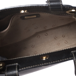 Pre Owned Aigner Black Leather Cavallina Top Handle Bag