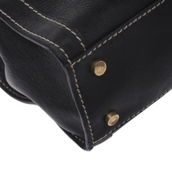 Pre Owned Aigner Black Leather Cavallina Top Handle Bag