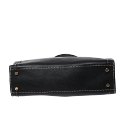 Pre Owned Aigner Black Leather Cavallina Top Handle Bag