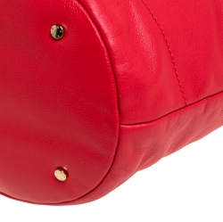 Pre Owned Aigner Red Leather Hobo