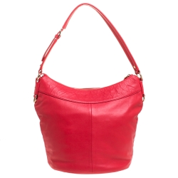 Pre Owned Aigner Red Leather Hobo