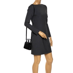 Pre Owned Aigner Black Leather Micro Cybill Crossbody Bag