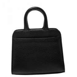 Pre Owned Aigner Black Leather Micro Cybill Crossbody Bag