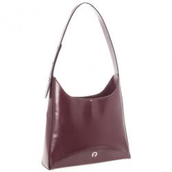 Pre Owned Aigner Burgundy Leather Vintage Hobo Bag