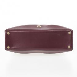 Pre Owned Aigner Burgundy Leather Vintage Hobo Bag