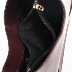 Pre Owned Aigner Burgundy Leather Vintage Hobo Bag