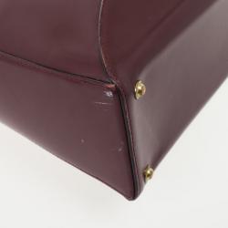 Pre Owned Aigner Burgundy Leather Vintage Hobo Bag