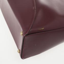 Pre Owned Aigner Burgundy Leather Vintage Hobo Bag