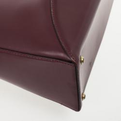 Pre Owned Aigner Burgundy Leather Vintage Hobo Bag