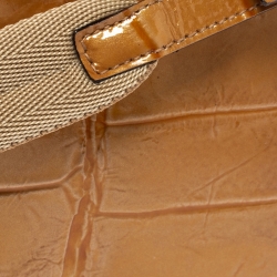 Pre Owned Aigner Tan Patent Leather Shoulder Bag