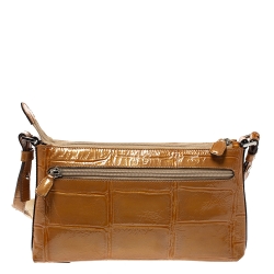 Pre Owned Aigner Tan Patent Leather Shoulder Bag