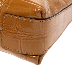 Pre Owned Aigner Tan Patent Leather Shoulder Bag