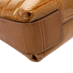 Pre Owned Aigner Tan Patent Leather Shoulder Bag