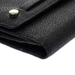 Pre Owned Aigner Black Leather Flap Continental Wallet