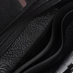 Pre Owned Aigner Black Leather Flap Continental Wallet