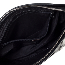 Pre Owned Aigner Black Signature Coated Canvas and Leather Zip Shoulder Bag