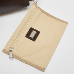 Pre Owned Aigner Brown/Cream Canvas and Leather Damascus Belted Tote