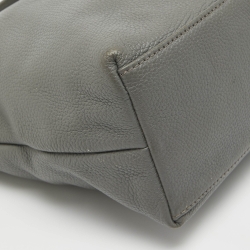 Aigner Grey Leather Tassel Charm Hobo