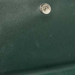 Pre Owned Aigner Green Croc Embossed Leather Logo Flap Shoulder Bag