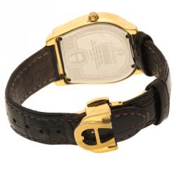 Pre Owned Aigner Mother of Pearl Gold Plated Stainless Steel Verona Women's Wristwatch 34 mm