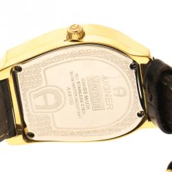 Pre Owned Aigner Mother of Pearl Gold Plated Stainless Steel Verona Women's Wristwatch 34 mm