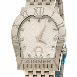 Pre Owned Aigner Silver Stainless Steel Ravenna Nuovo Women's Wristwatch 30 mm