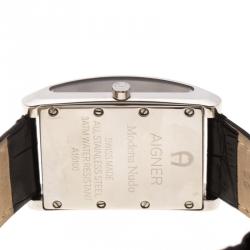 Pre Owned Aigner Black Stainless Steel Modena Nudo Women's Wristwatch 30MM