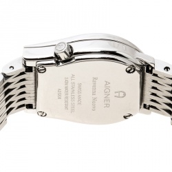 Pre Owned Aigner Silver White Stainless Steel Ravenna Nuovo A25200 Women's Wristwatch 24 mm