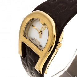 Aigner White Mother of Pearl Gold Plated Stainless Steel Capri III A19200 Women's Wristwatch 30 mm