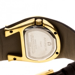 Aigner White Mother of Pearl Gold Plated Stainless Steel Capri III A19200 Women's Wristwatch 30 mm