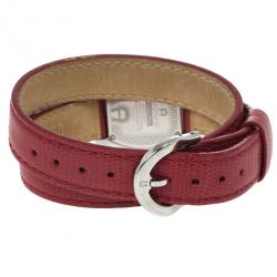 Pre Owned Aigner Mother of Pearl Stainless Steel Genua Duo Women's Wristwatch 26MM