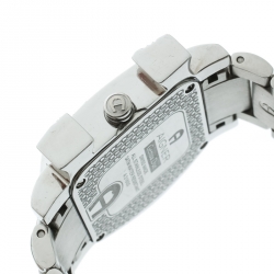Pre Owned Aigner White Mother of Pearl Stainless Steel and Diamonds Genua Due A31600 Women's Wristwatch 31 mm