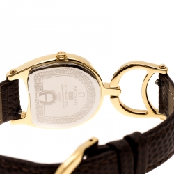 Pre Owned Aigner Mother of Pearl Yellow Gold Plated Stainless Steel Arte A32200 Women's Wristwatch 26 mm