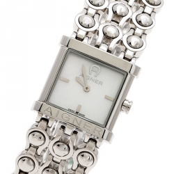 Aigner Mother of Pearl Stainless Steel Arezzo A20200 Women's Wristwatch 23 mm