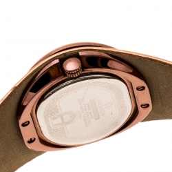 Pre Owned Aigner Brown Silver Bronze Tone Stainless Steel Ravello Due A21000 Women's Wristwatch 43 mm