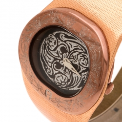 Pre Owned Aigner Brown Silver Bronze Tone Stainless Steel Ravello Due A21000 Women's Wristwatch 43 mm