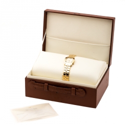 Pre Owned Aigner Yellow Gold Plated Stainless Steel Ravenna A02200 Women's Wristwatch 24 mm