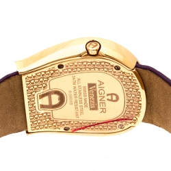 Pre Owned Aigner Mother of Pearl Gold Plated Stainless Steel Venezia Women's Wristwatch 36MM