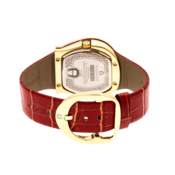 Pre Owned Aigner Red Gold Plated Stainless Steel L'Aquila A41200 Women's Wristwatch 36 mm