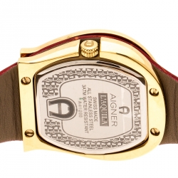 Pre Owned Aigner Red Gold Plated Stainless Steel L'Aquila A41200 Women's Wristwatch 36 mm